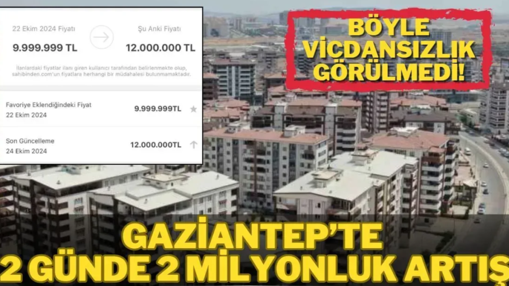 Ev Fiyatı 2 günde 2 milyon Arttı