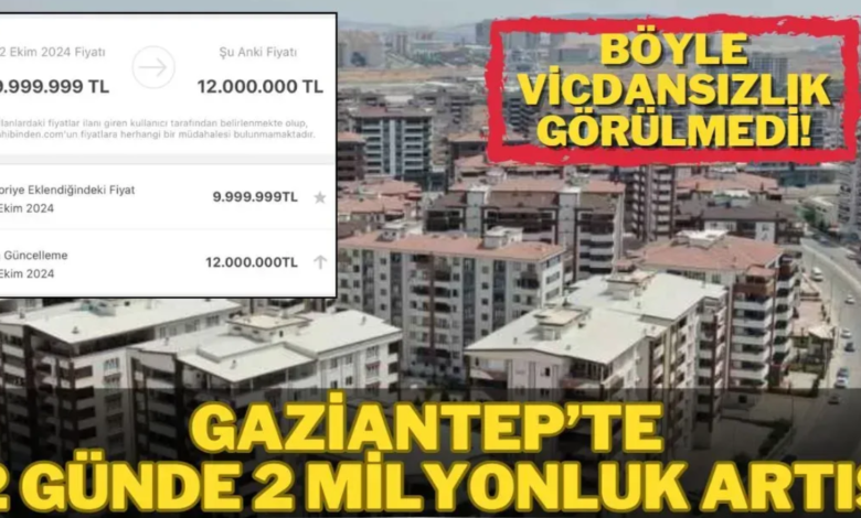 Ev Fiyatı 2 günde 2 milyon Arttı