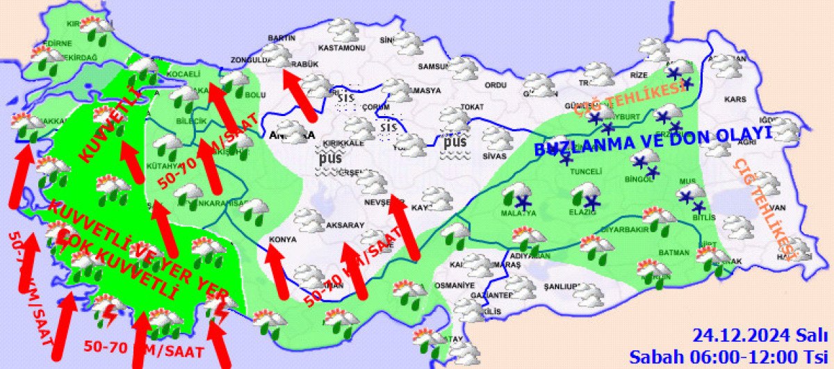 İçişleri Bakanlığı'ndan 6 İl için Turuncu Kodlu Yağış Uyarısı