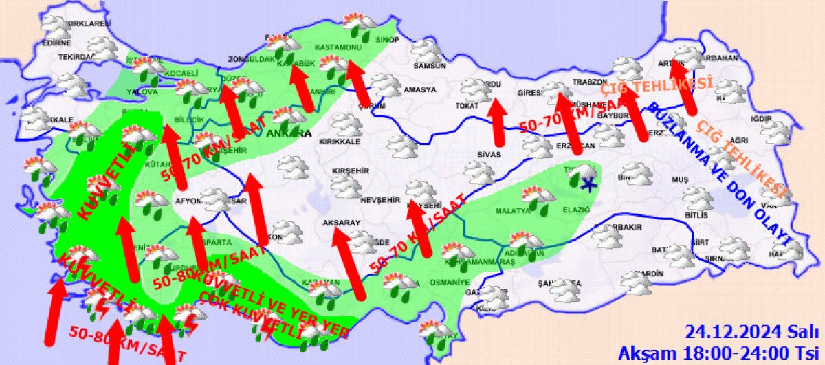 İçişleri Bakanlığı'ndan 6 İl için Turuncu Kodlu Yağış Uyarısı