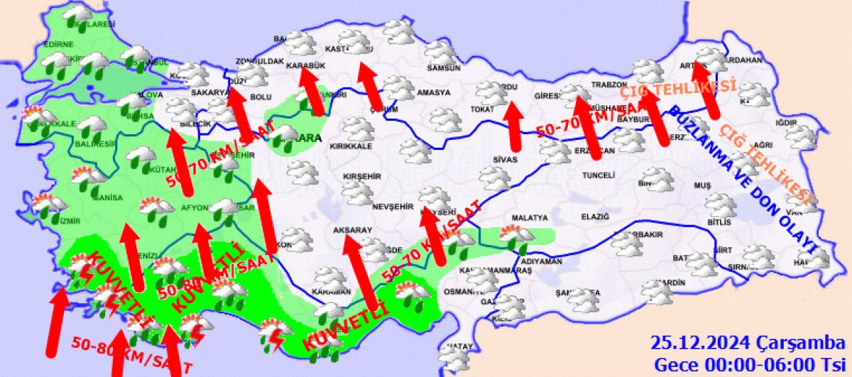 İçişleri Bakanlığı'ndan 6 İl için Turuncu Kodlu Yağış Uyarısı