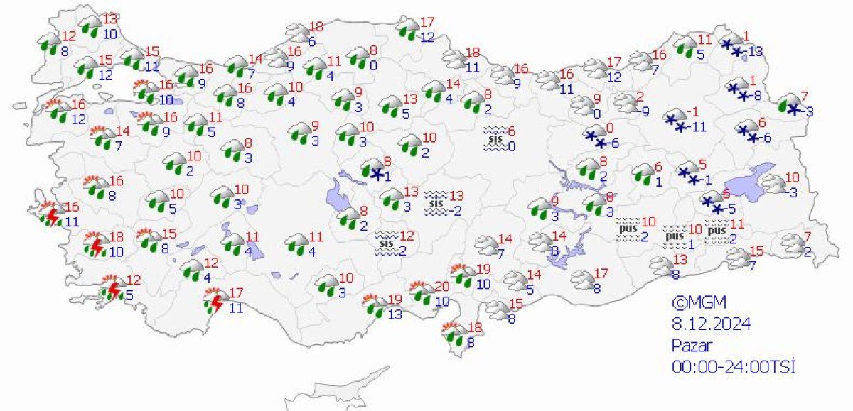 Meteoroloji'den Şiddetli Yağış ve Buzlanma Uyarısı