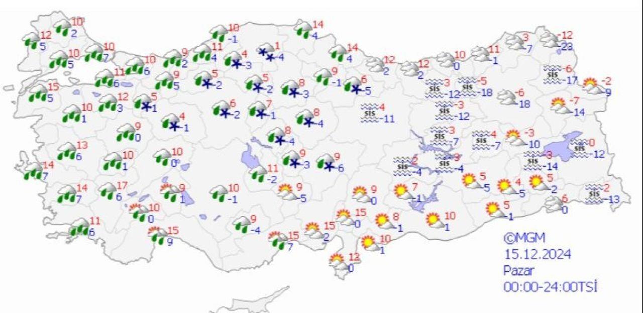 MGM'den Soğuk Hava ve Kar Yağışı Uyarısı