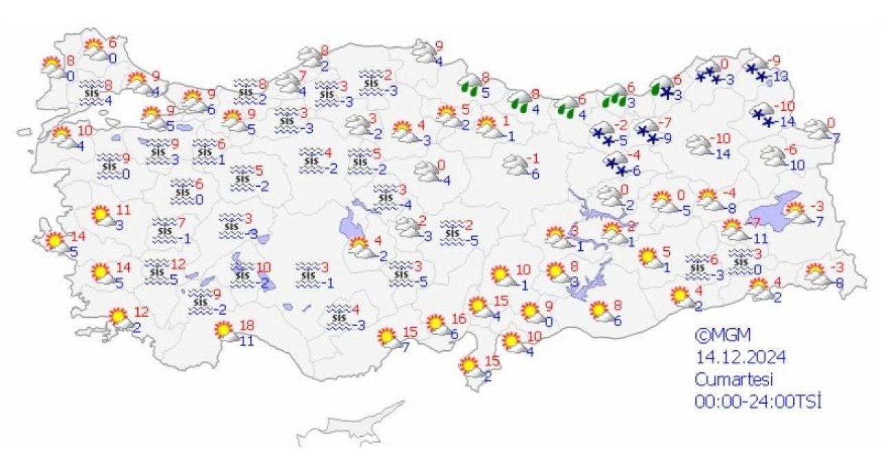 MGM'den Soğuk Hava ve Kar Yağışı Uyarısı