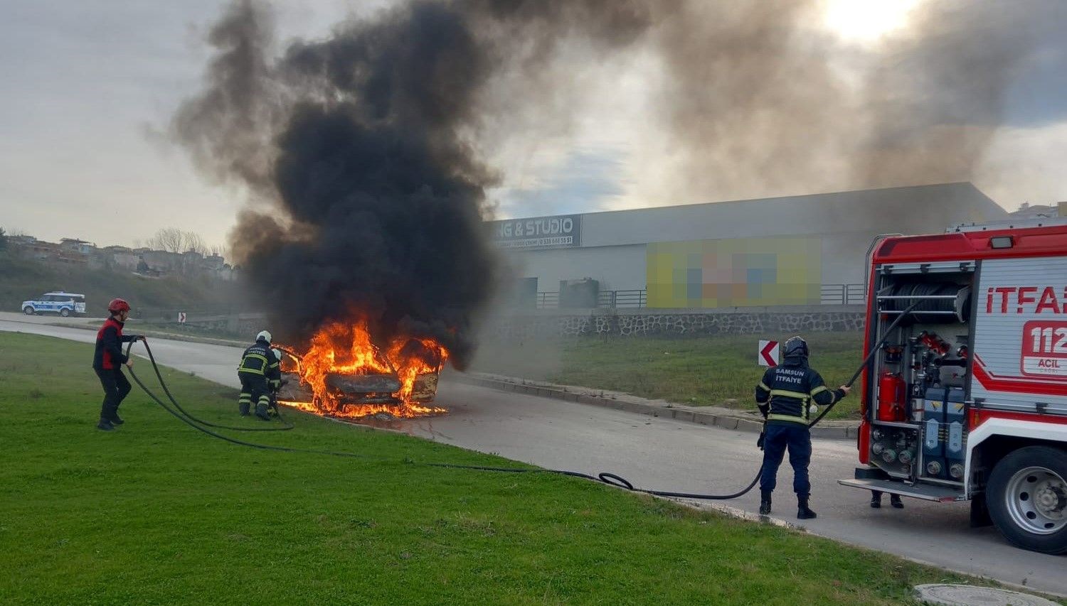 Samsun'da Kız İsteme Töreninden Dönüşte Araç Alev Alev Yandı