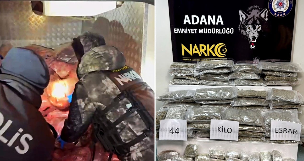 Adana'da Sakatat Arasında 44 Kilogram Uyuşturucu Ele Geçirildi