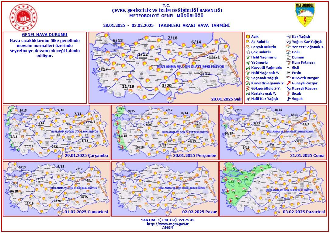 Meteoroloji'den Buzlanma, Don ve Çığ Tehlikesi Uyarısı