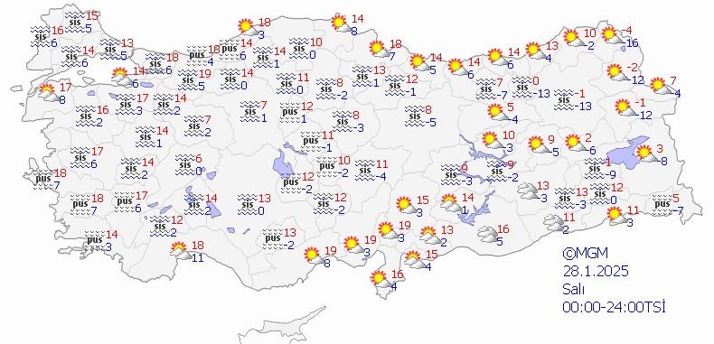 Meteoroloji'den Buzlanma, Don ve Çığ Tehlikesi Uyarısı