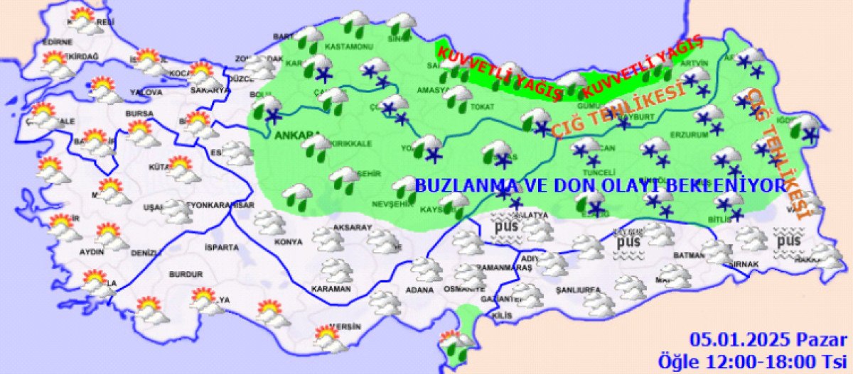 Meteoroloji'den Kar, Sağanak ve Buzlanma Uyarısı