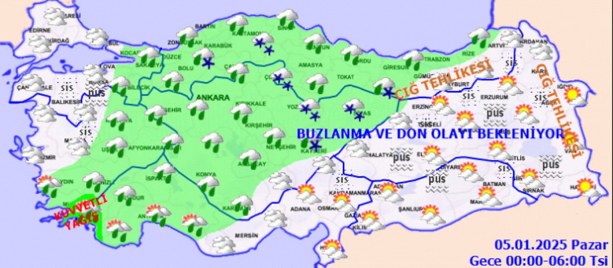 Meteoroloji'den Kar, Sağanak ve Buzlanma Uyarısı