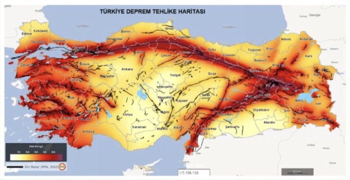 Fay Hattı Haritası Yenilendi: 45 İl ve 110 İlçe Deprem Riski Taşıyor