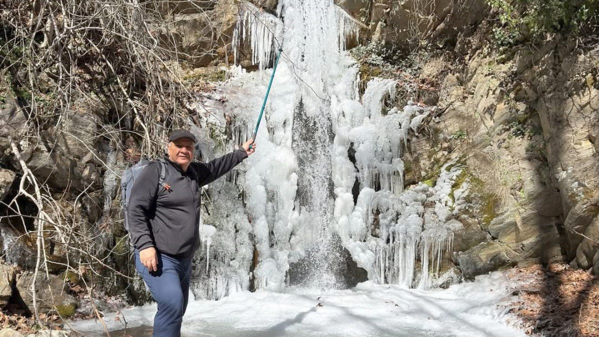 Gaziantep'te Şelaleler Buz Tutuyor