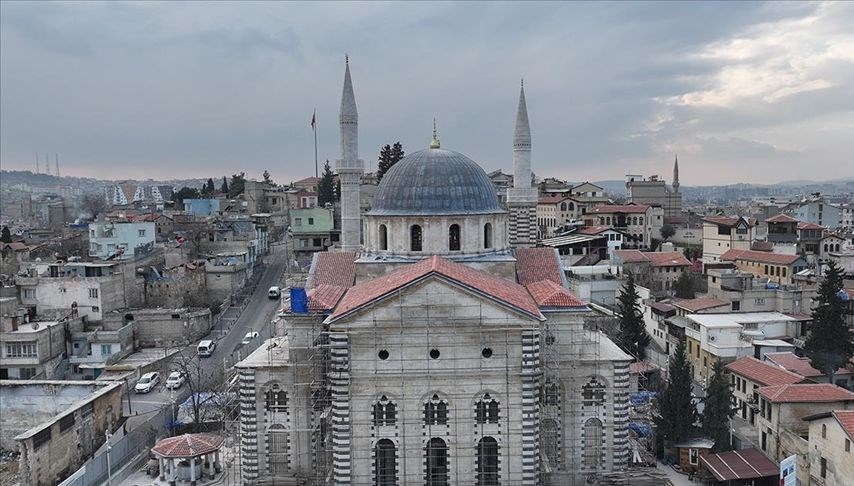 Gaziantep'teki Kurtuluş Camisi'nin Restorasyonu Devam Ediyor