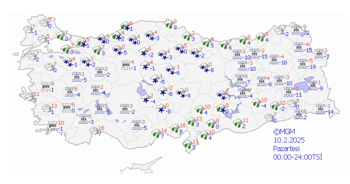 Meteoroloji'den Kar Yağışı Uyarısı ve Hava Durumu Tahminleri