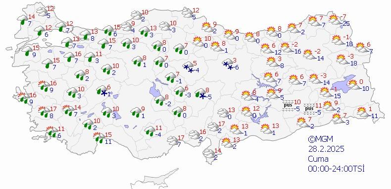 Meteoroloji'den Yağmur ve Kar Uyarısı