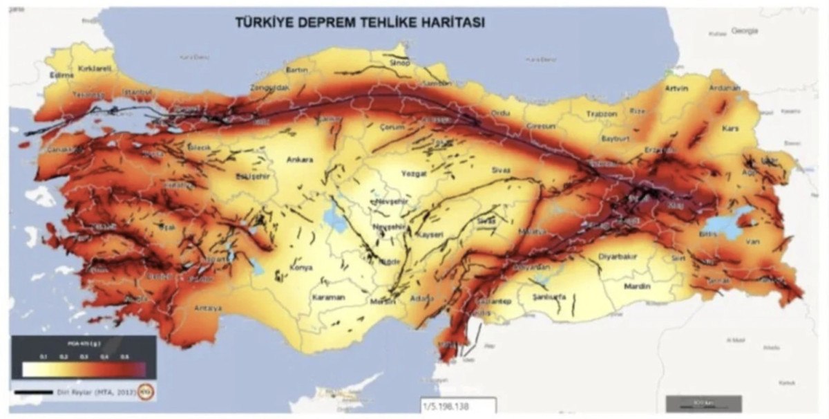 Türkiye'de Deprem Riski Taşıyan Bölgeler ve Fay Hatları