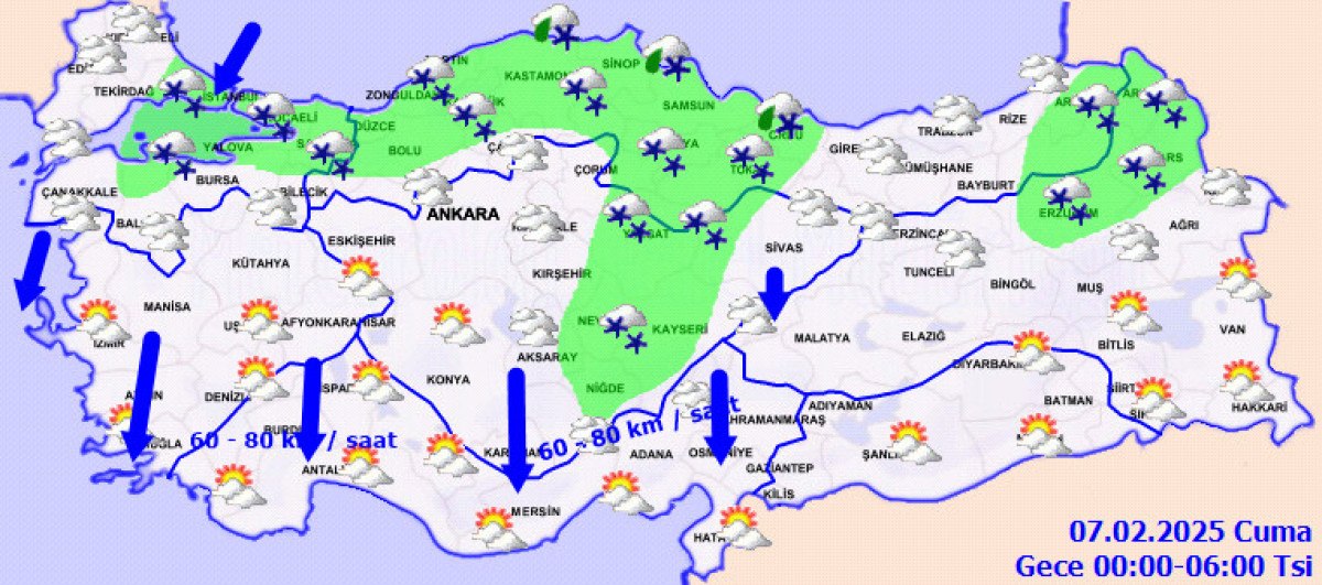 Yurt Genelinde Hava Durumu: Soğuk ve Karlı Hava Etkili Olacak