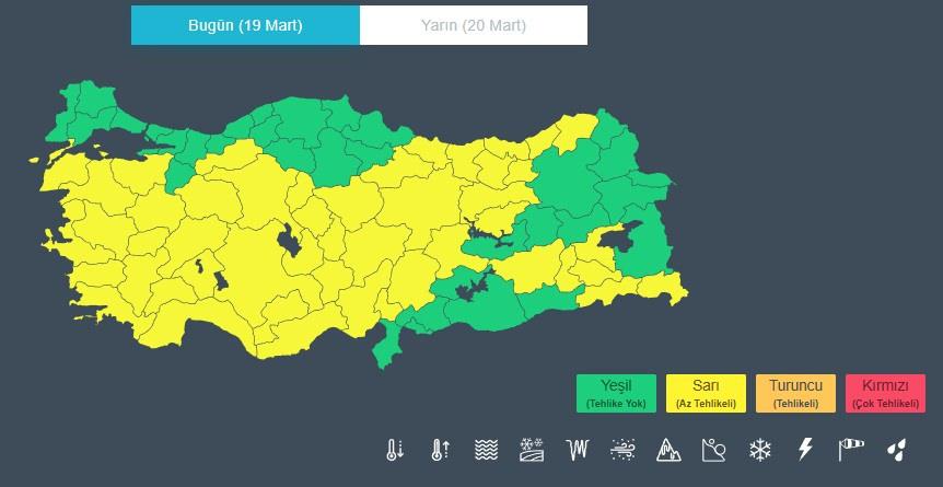 Meteoroloji'den 48 Kente Sarı Kodlu Uyarı