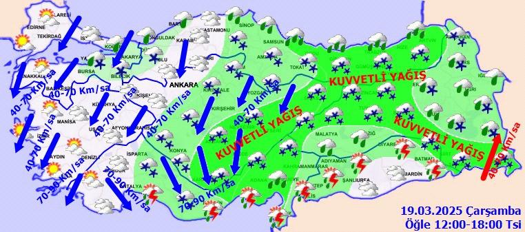 Meteoroloji'den 48 Kente Sarı Kodlu Uyarı