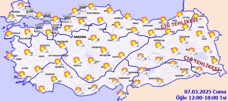 Meteorolojiden Buzlanma, Don ve Çığ Uyarısı