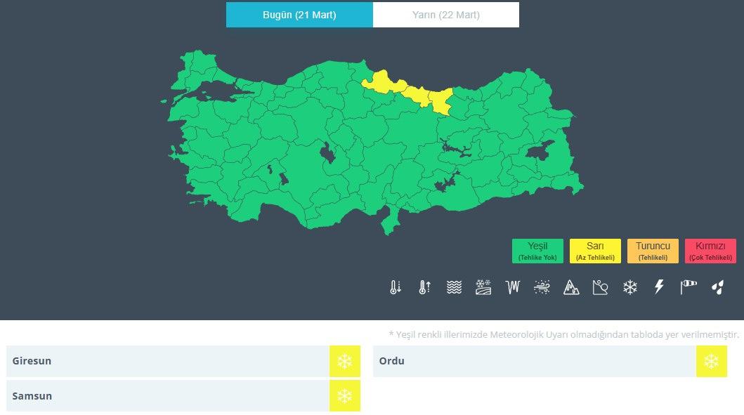 Meteoroloji'den Sağanak ve Kar Yağışı Uyarısı