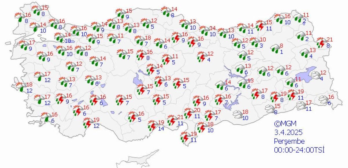 Meteoroloji'den Yağışlı Hava Uyarısı