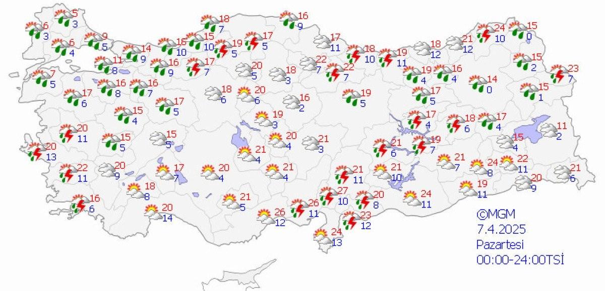 Meteoroloji'den Yağışlı Hava Uyarısı