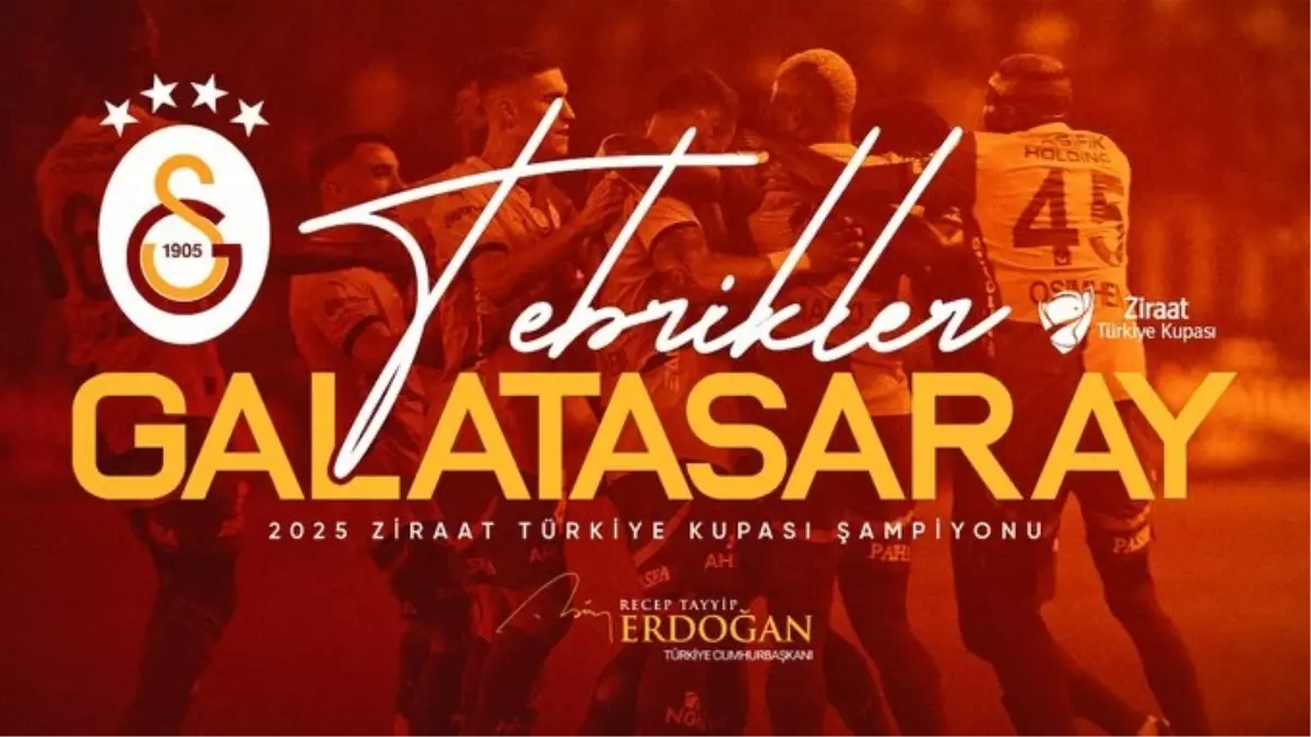 Cumhurbaşkanı Erdoğan, Ziraat Türkiye Kupası Şampiyonu Galatasaray'ı tebrik etti