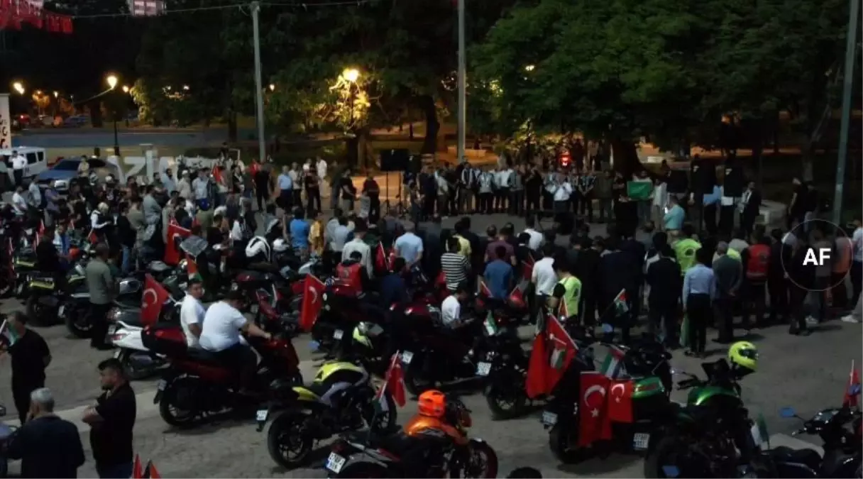 Gaziantep'te Gazze İçin Motosikletli Protesto