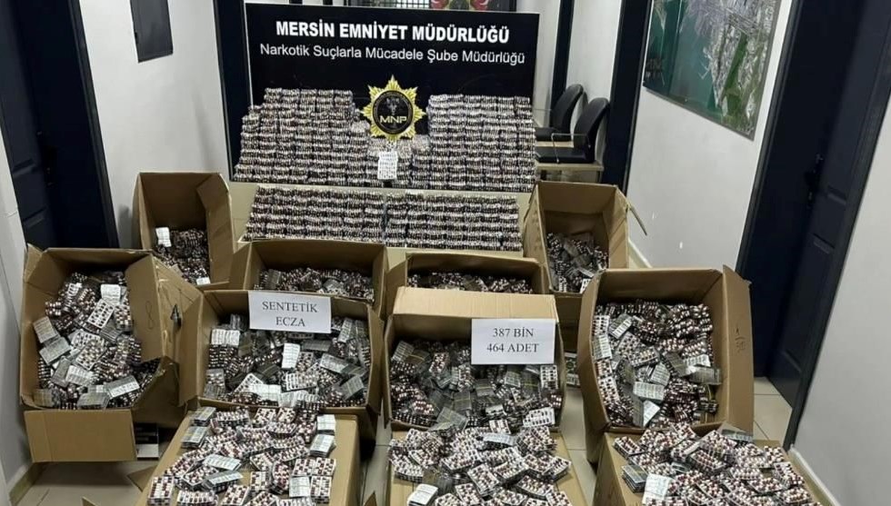 Mersin'de 387 bin uyuşturucu hap ele geçirildi