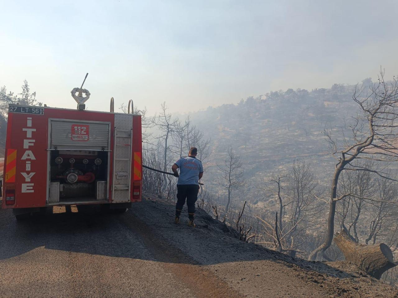 Gaziantep Büyükşehir'den Nurdağı'nda çıkan orman yangınına müdahale