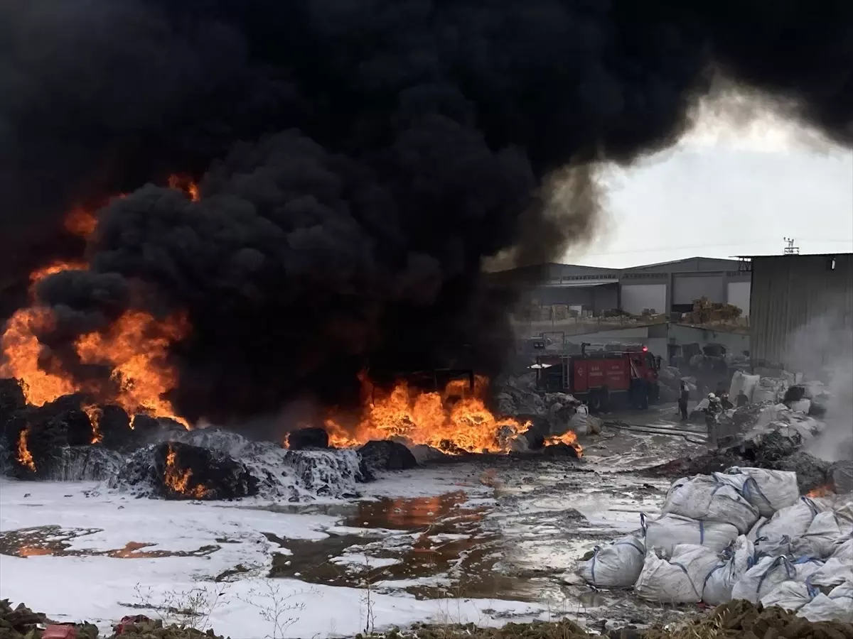 Gaziantep'te Geri Dönüşüm Tesisinde Yangın Çıktı