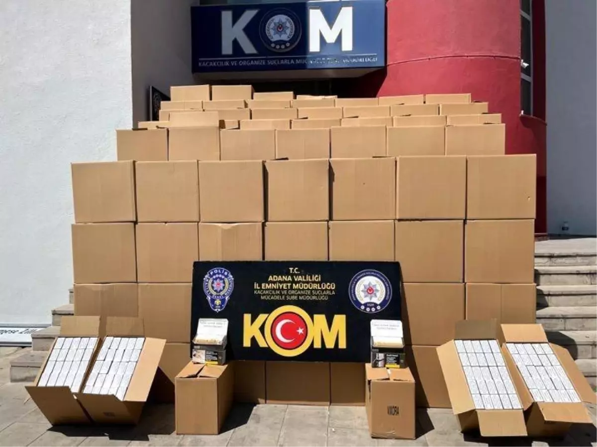 Adana'da 7 Milyon Kaçak Makaron Ele Geçirildi