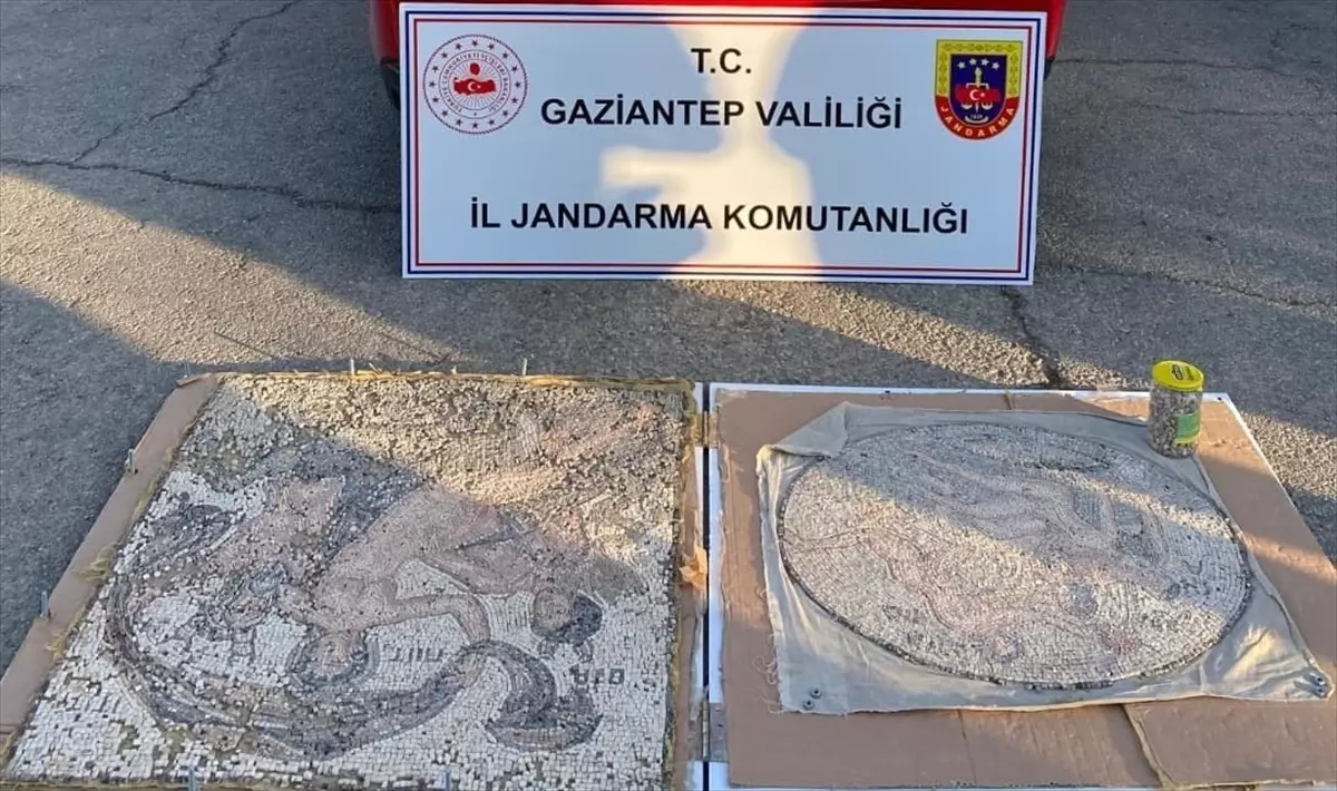 Gaziantep Nurdağı’nda Tarihi Değeri Olan 2 Mozaik Ele Geçirildi