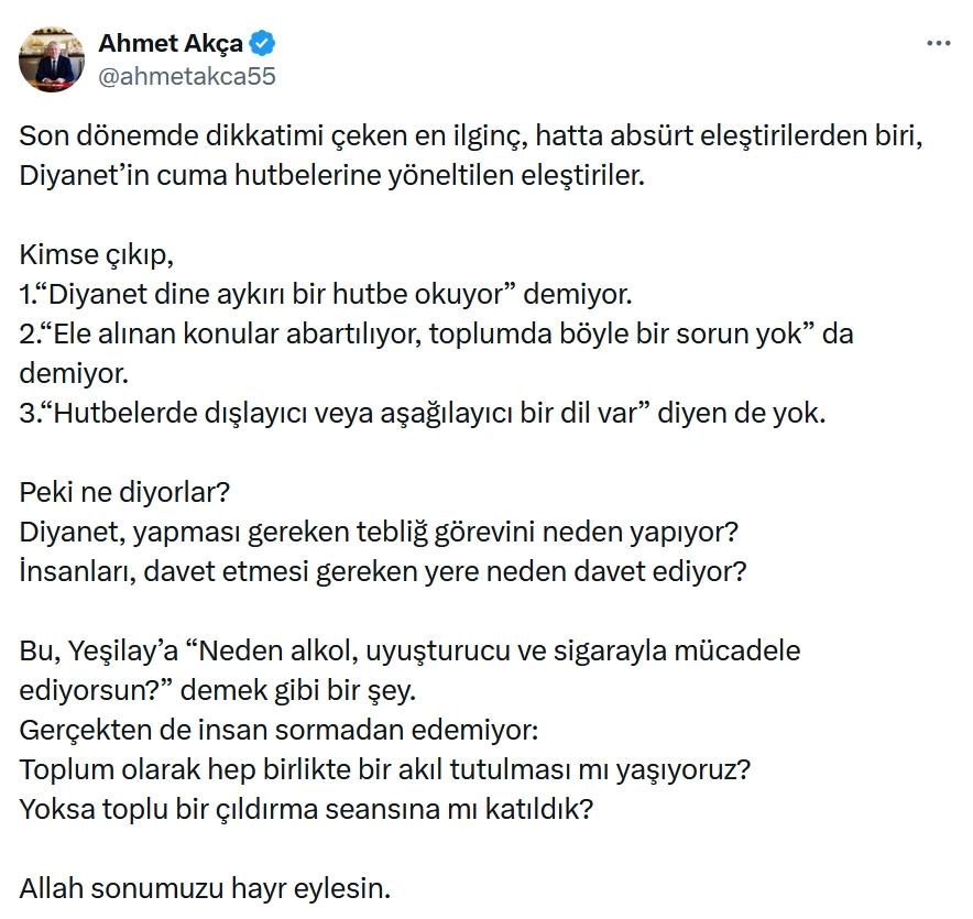 Hutbe bahaneli saldırıdan İslam karşıtlığı çıktı! Diyanet'i eleştiremedikleri tek konu