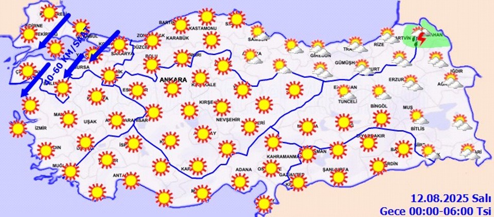 Marmara ve Kuzey Ege'de Şiddetli Rüzgar Alarmı