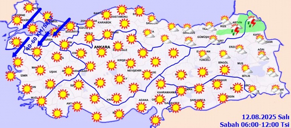 Marmara ve Kuzey Ege'de Şiddetli Rüzgar Alarmı