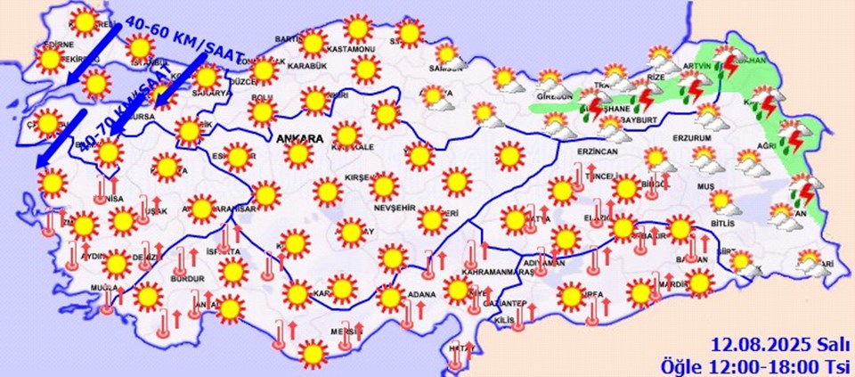 Marmara ve Kuzey Ege'de Şiddetli Rüzgar Alarmı