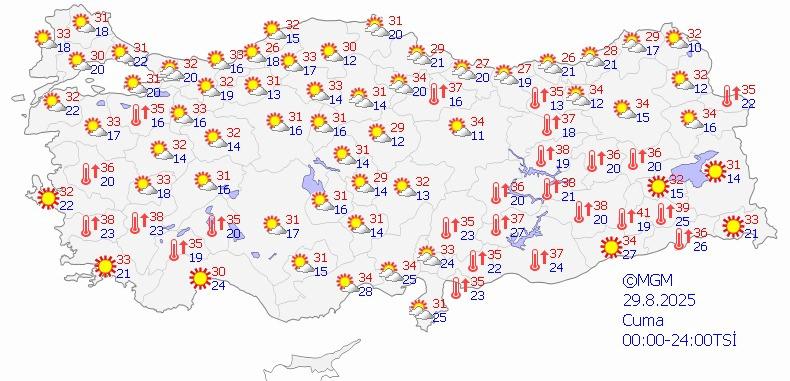 Meteoroloji Güncel Hava Durumu Haritasını Yayınladı: 29 Ağustos 2025 Hava Tahminleri