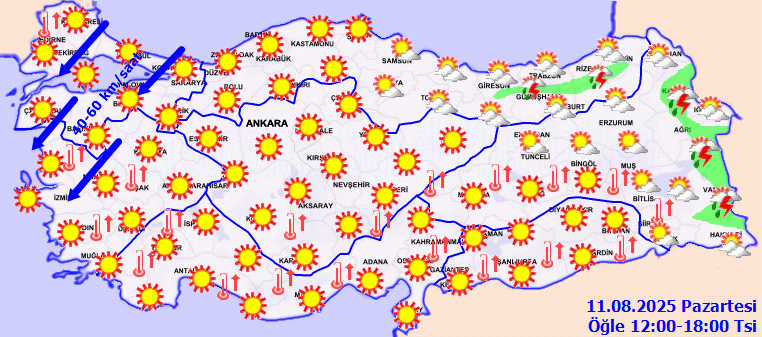 Meteoroloji'den Kavurucu Sıcaklar ve Fırtına Uyarısı