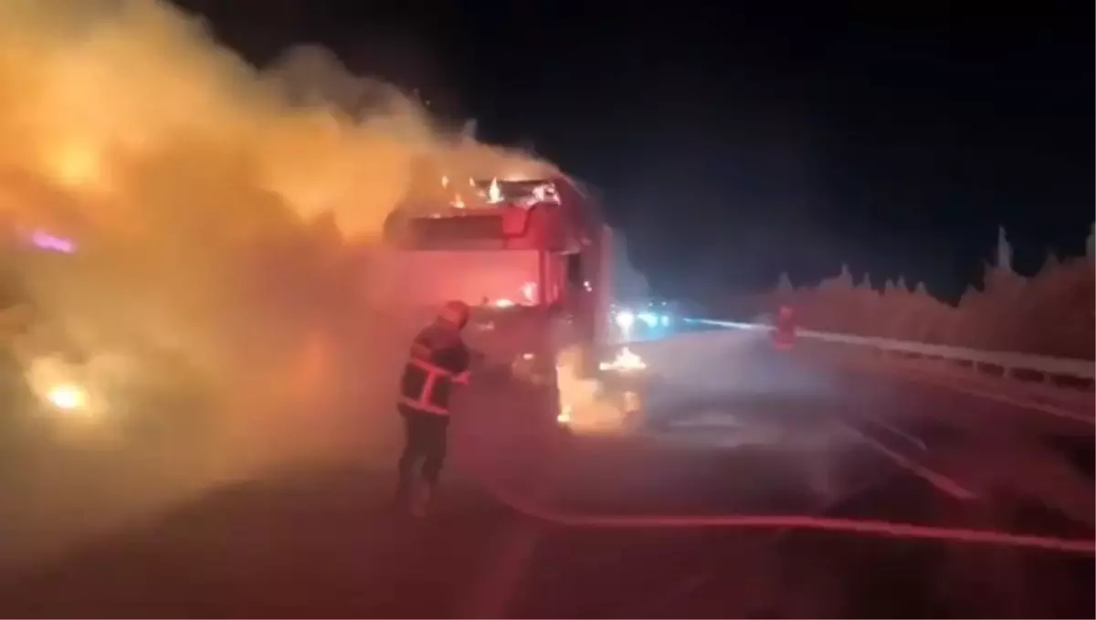 Şanlıurfa'da Alev Alan TIR Kullanılamaz Hale Geldi