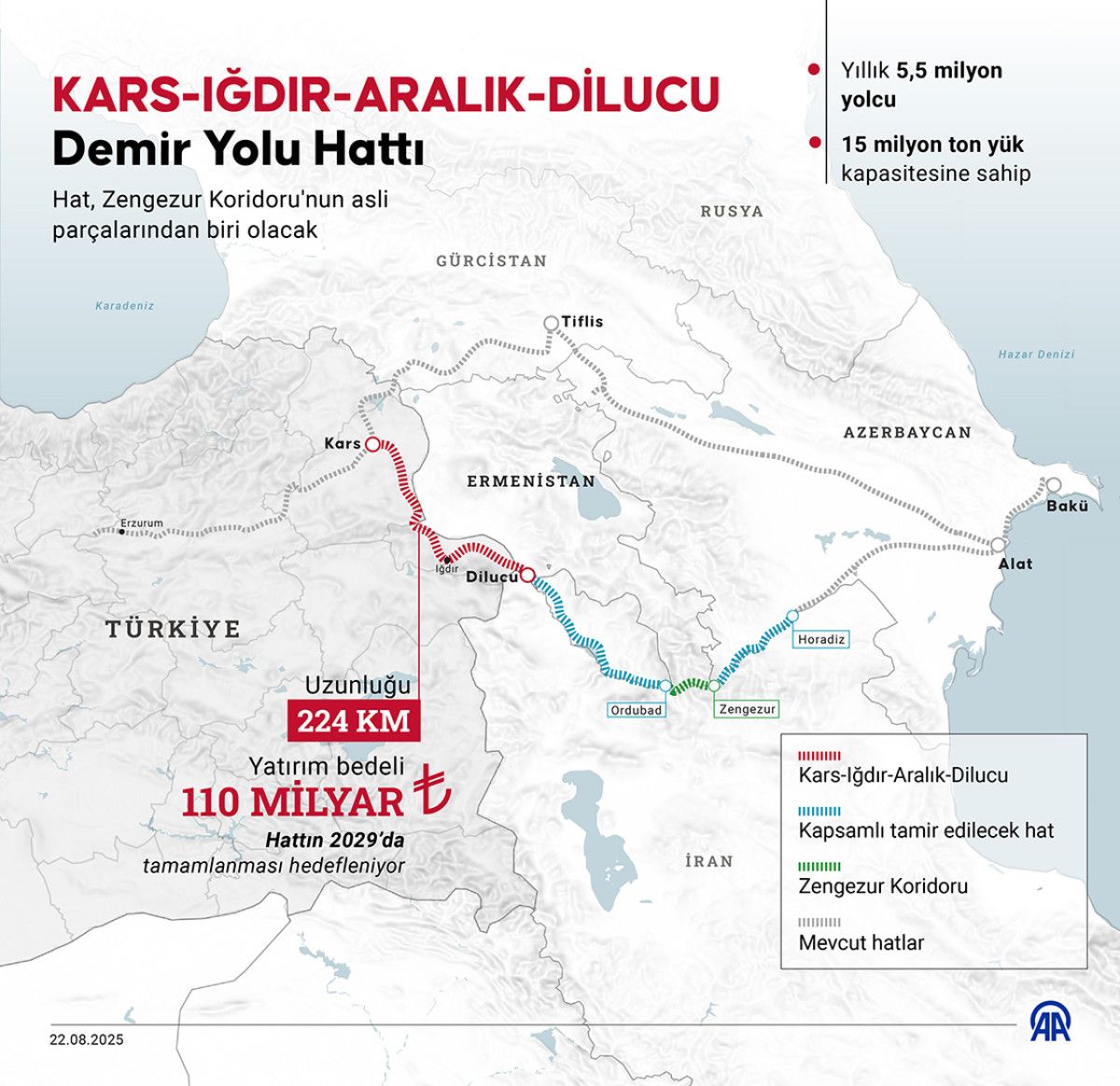 Ulaştırma ve Altyapı Bakanı Abdulkadir Uraloğlu: Zengezur Koridoru Projesinden 147,6 Milyar Lira Kazanç Bekleniyor