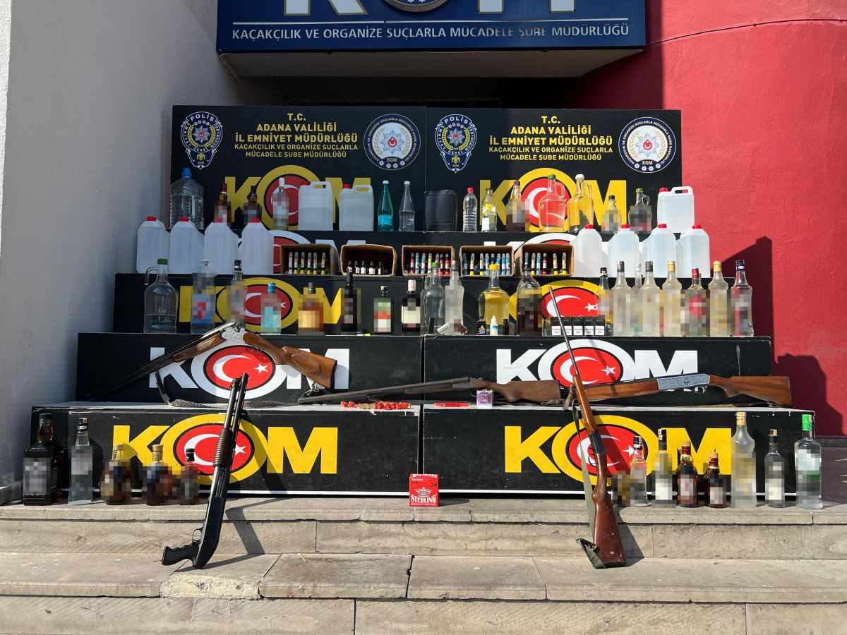 Adana merkezli beş ilde 16 ton kaçak etil alkol ele geçirildi