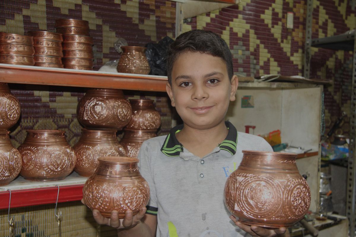 Gaziantep'in Tarihi Bakırcılar Çarşısında 10 Yaşındaki Bakır Ustası Yakup Can Bilici