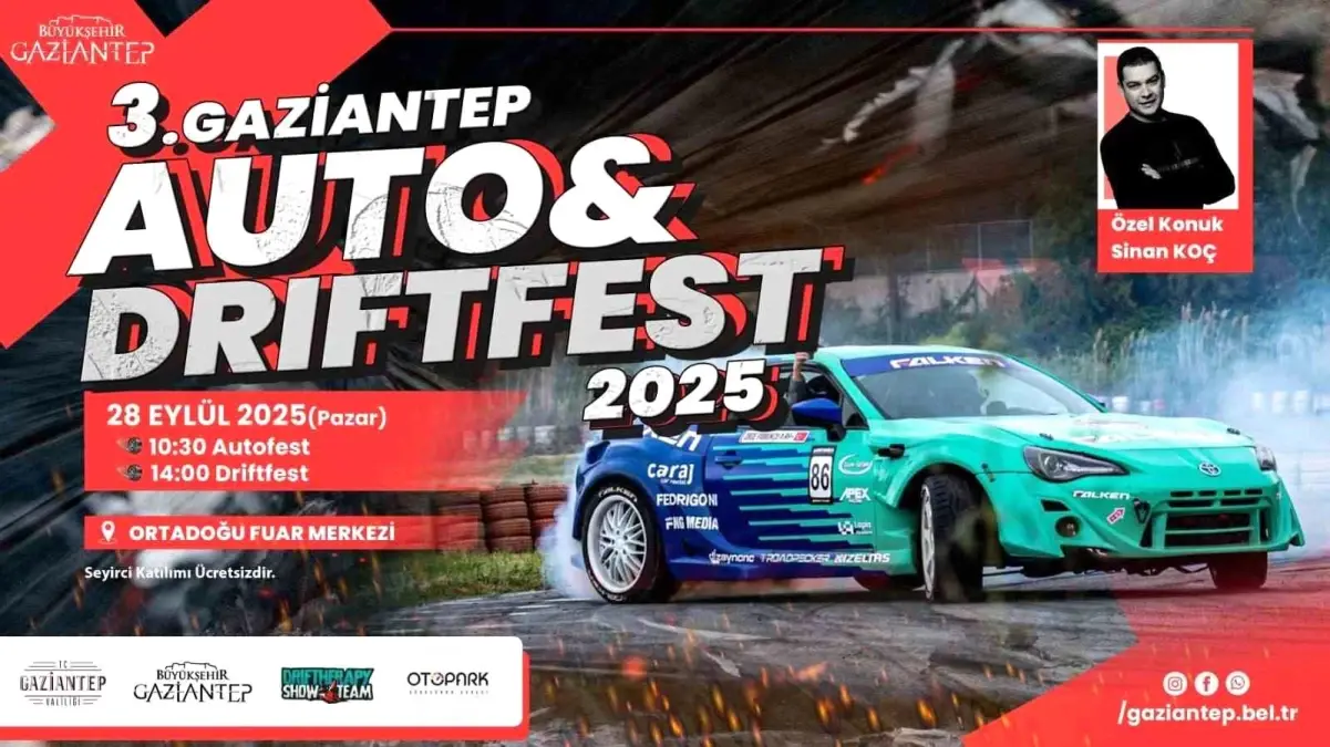 Gaziantep'te Auto ve Drift Fest 2025 Başlıyor
