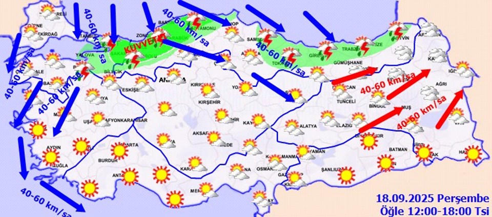 Marmara ve Karadeniz Bölgesi İçin Kuvvetli Sağanak Uyarısı