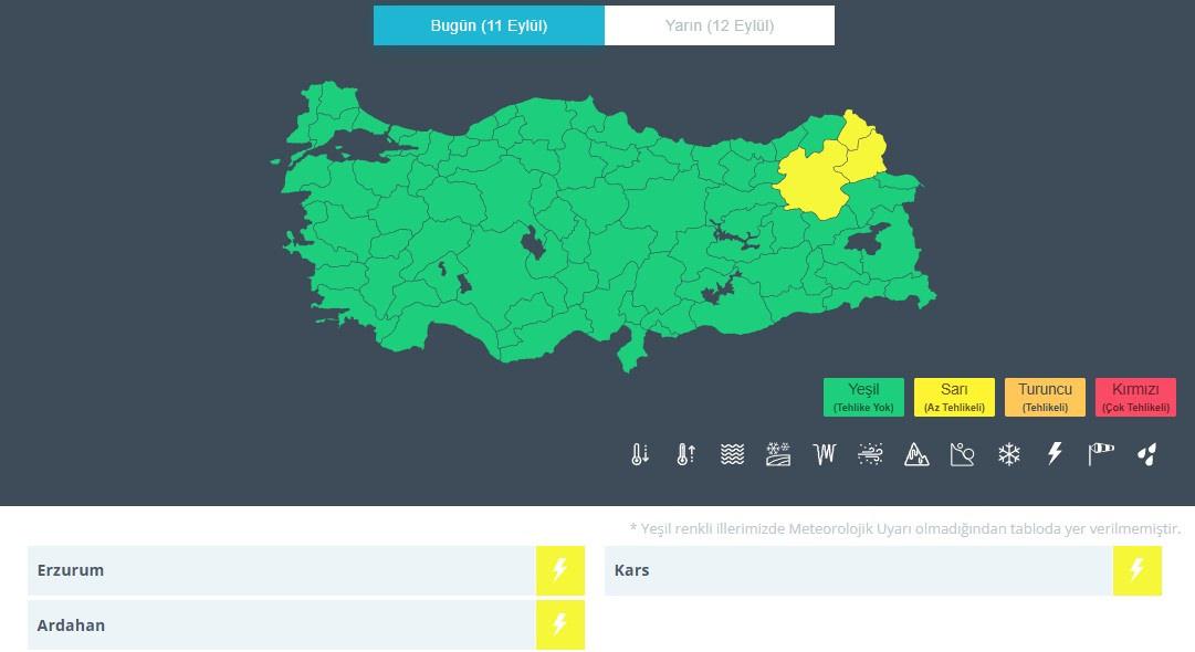 Meteoroloji 3 Kente Kritik Sarı Kodlu Uyarı ve Yeni Hava Durumu Haritası