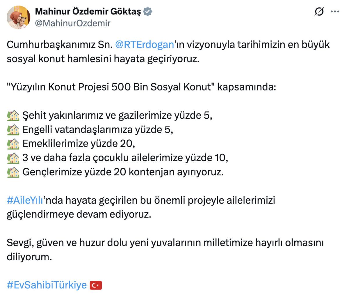 500 Bin Sosyal Konut Projesinin Detayları Belli Oldu: Aile Yılı'na Özel Kontenjan Ayrıldı