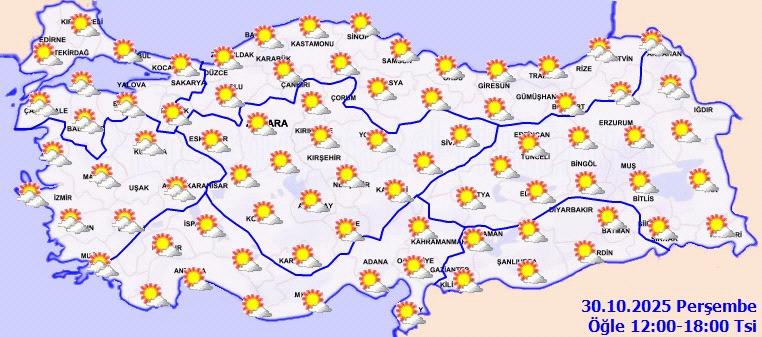 Meteoroloji yeni harita yayımladı: İşte il il hava durumu