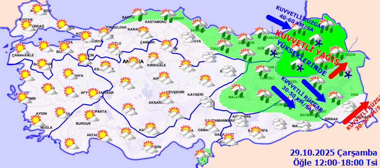 Meteoroloji Uyarıyor: 29 Ekim’de Sıcaklıklar 8 Derece Düşüyor, Sağanak ve Fırtına Geliyor